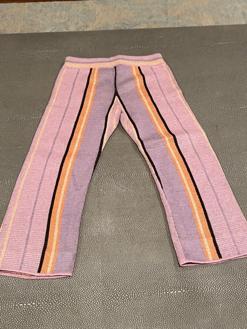 Misha And Puff Lavender Striped Knit Kids Pants